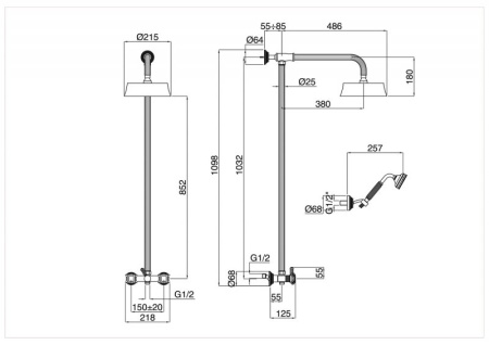 Душевая система Cezares Olimp OLIMP-CD-02-M