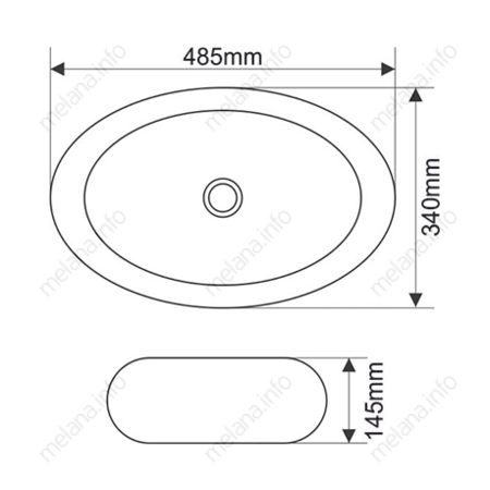 Раковина накладная (48,5х34) Melana A252B-803