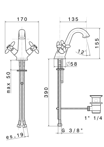 Смеситель для раковины Kerama Marazzi Muse 9125KM.31.023