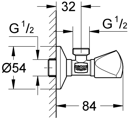Угловой вентиль Grohe 90194 589 (90194589) 1/2 х 1/2
