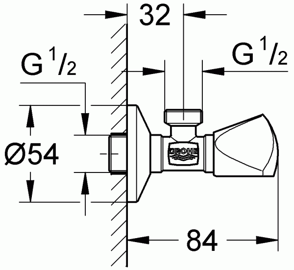 Угловой вентиль Grohe 90194 589 (90194589) 1/2 х 1/2