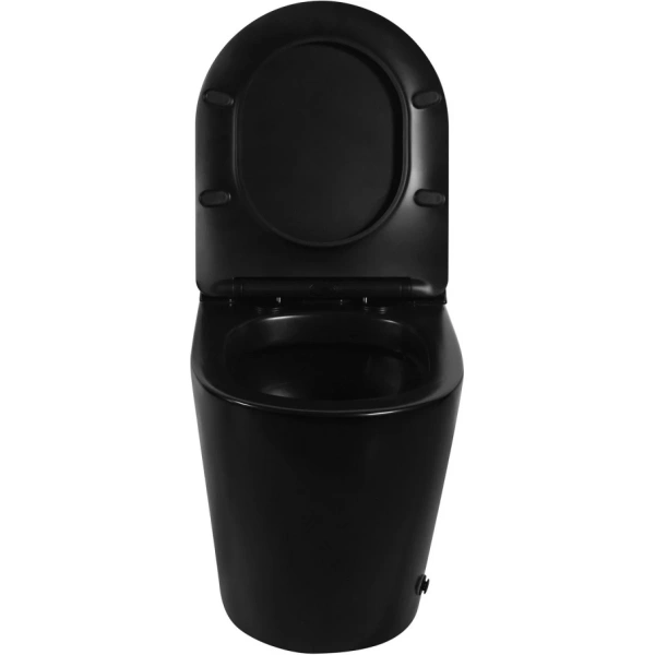 Унитаз ABBER Bequem AC1115PMB импульсный приставной черный матовый, безободковый