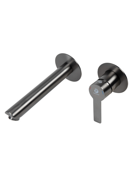 Смеситель для раковины однорычажный встраиваемый Agger Easy A3172255 оружейная сталь матовая