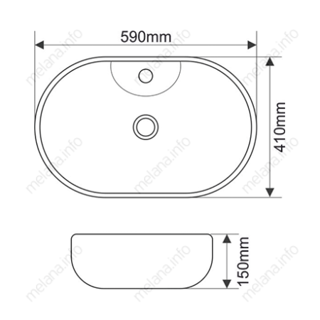 Раковина накладная (63х41) Melana 7734-805