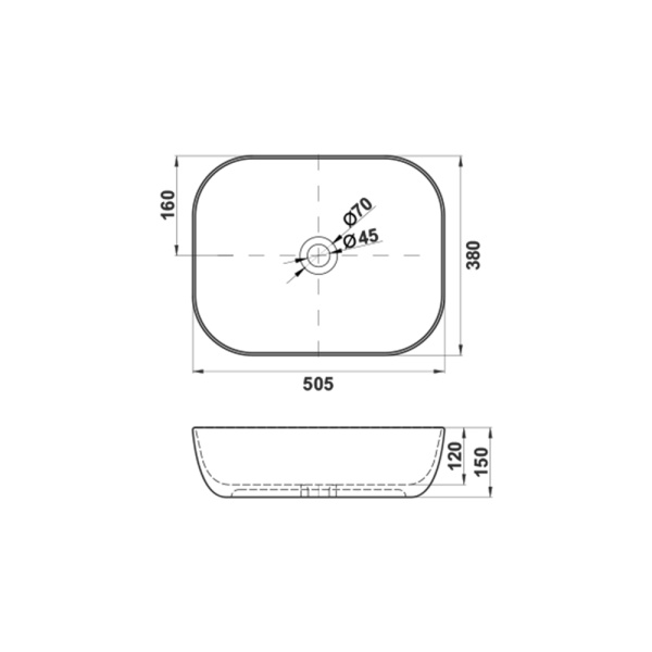 Раковина накладная (50,5х38) Melana 320362A-805