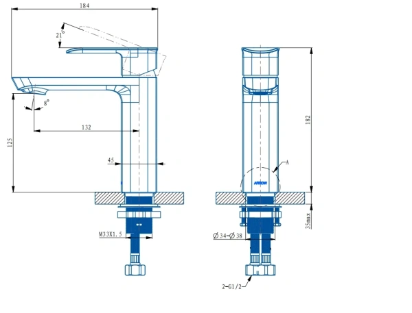 Смеситель для раковины Arrow AMP11893CP хром