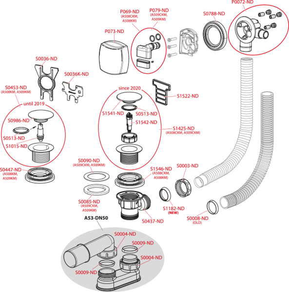 Слив-перелив для ванны AlcaPlast A508CKM-80