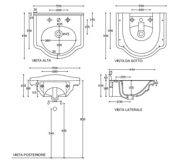 Раковина Galassia Ethos 8431