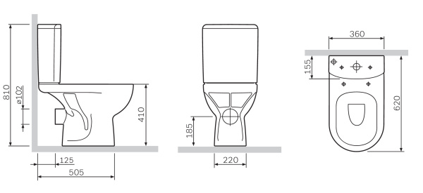 Унитаз-компакт с сиденьем микролифт Am.Pm Gem C908607SC