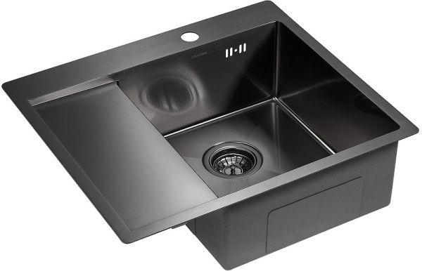Кухонная мойка Paulmark  Flank PM225951-GMR вороненая сталь правая