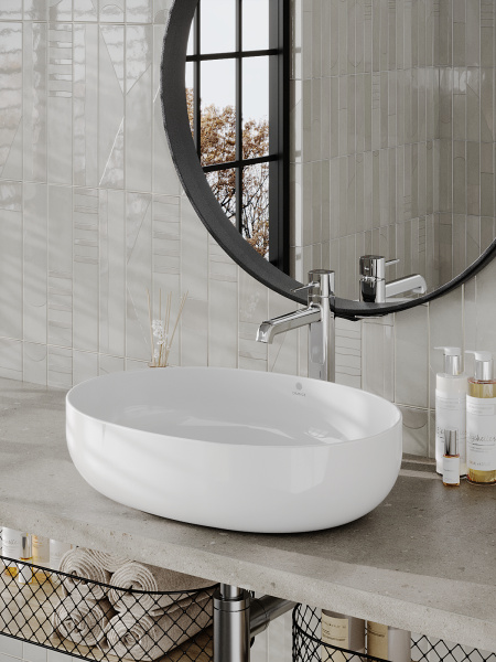 Раковина накладная (51,5х39) Orange  B05-520W белый глянец