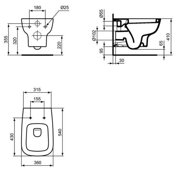 Унитаз подвесной Ideal Standard Esedra T281401