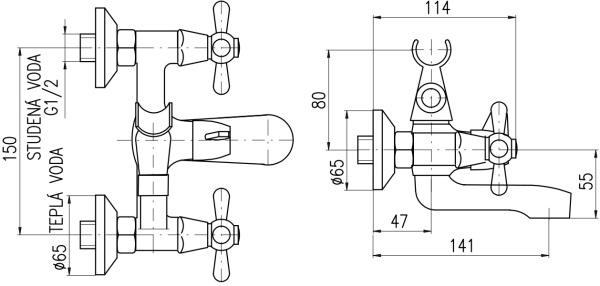 Смеситель для ванны Rav Slezak Morava MK154.5