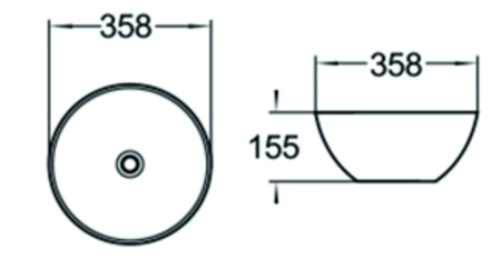 Раковина накладная (35,8х35,8) SantiLine SL-1040