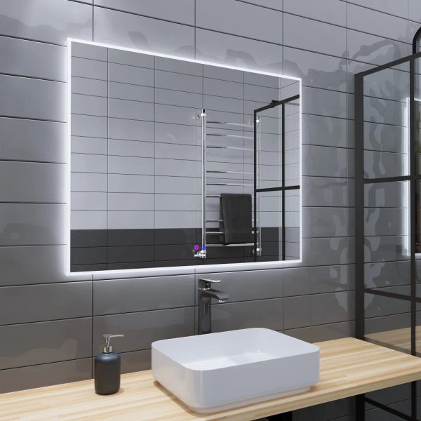 Зеркало (100х80) Grossman PRAGMA-норма 1810080 LED с сенсорным выключателем и подогревом