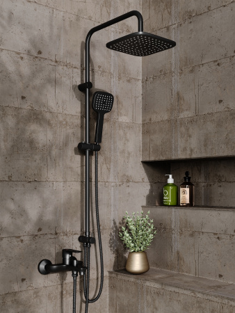 Душевая система Orange Aristo M19-944b смеситель с изливом, черный матовый