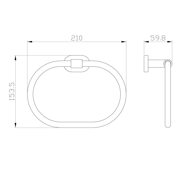 Кольцо для полотенец WONZON & WOGHAND FIRST, глянцевое золото WW-8423-LG