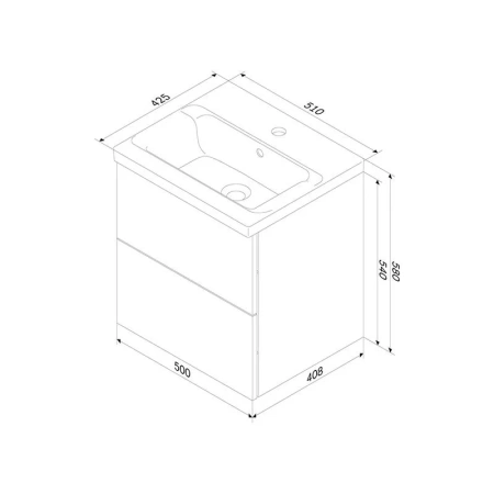 Тумба без раковины 50 см Am.Pm Gem M90FHX0502WG белый глянец