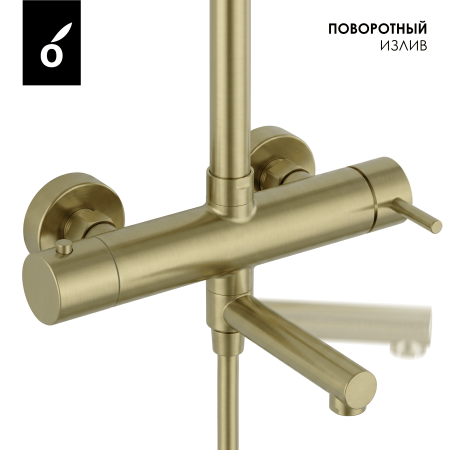 Душевая система с изливом Oliveeka OL-749017-BG матовое золото