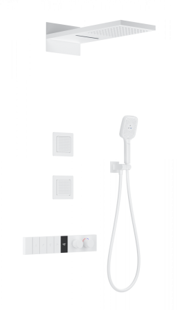 Душевая система с термостатом встраиваемая WONZON & WOGHAND, белый матовый WW-D4538-A-MW