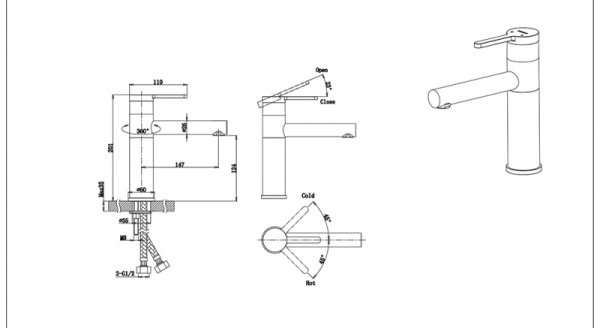 Смеситель для раковины Bravat F1410445BW-RUS
