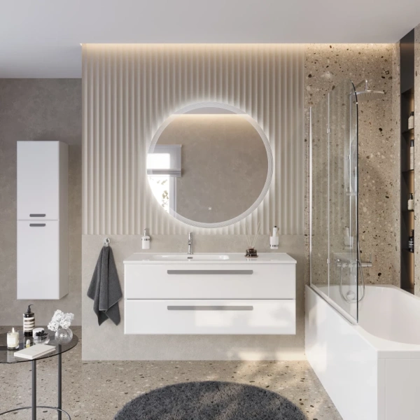 Тумба под раковину Cezares ECO-CER-N-1200-2C-SO-BL-L Bianco Lucido без ручек