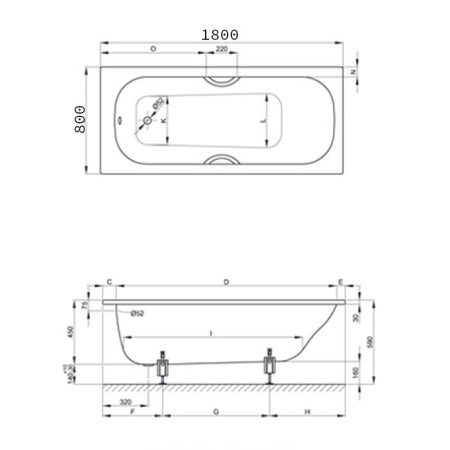 Ванна стальная (180x80) Bette Classic Glasur Plus 1270-000 PLUS с антигрязевым покрытием