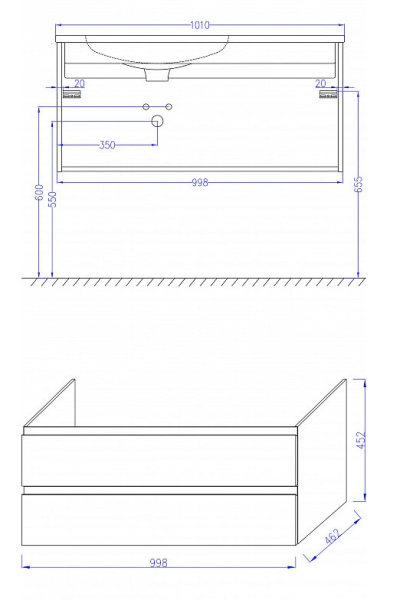Тумба под раковину Jacob Delafon Madeleine (100x46) R EB2055-J5 глянцевая