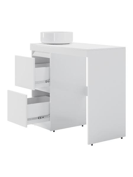Тумба напольная под стиральную машину с раковиной Orange Sistema STM-100TUW+B09-360W  белый