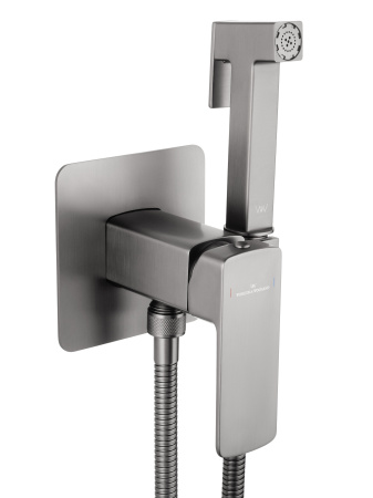 Смеситель с гигиеническим душем встраиваемый WONZON & WOGHAND EDGE, темный графит WW-88829003-BGM