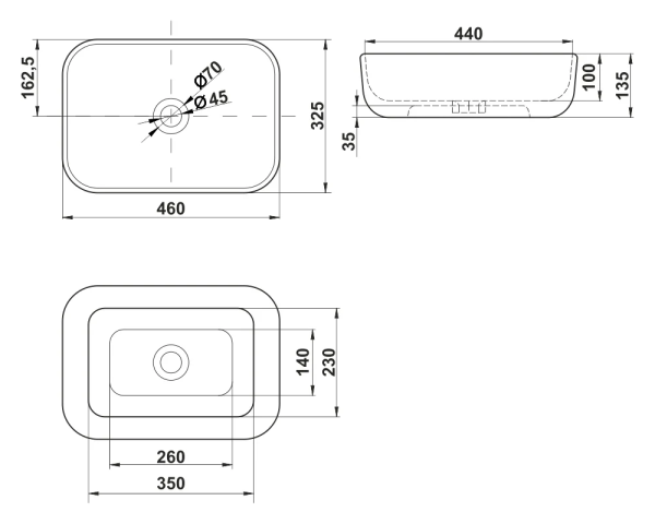 Раковина Brevita Melana MLN-320328MDG