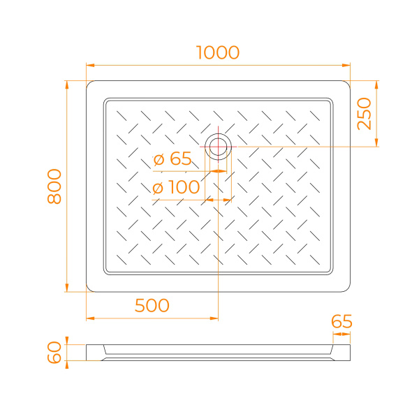 Душевой поддон (100х80) RGW CR-108 19170380-01