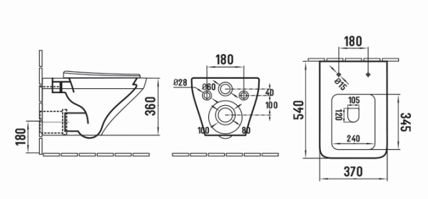 Унитаз подвесной безободковый SantiLine SL-5003
