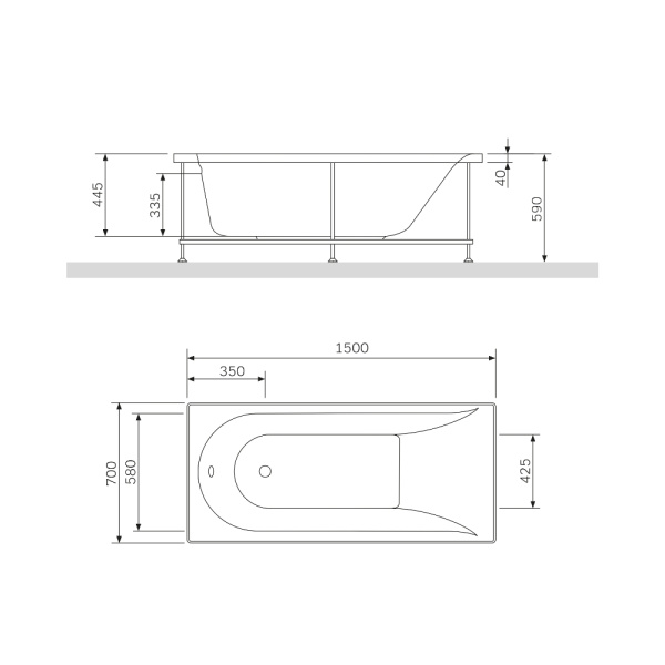 Ванна акриловая  (150x70) Am.Pm Spirit W72A-150-070W-A2 Ванна акриловая  (150x70) Am.Pm Spirit W72A-150-070W-A2
