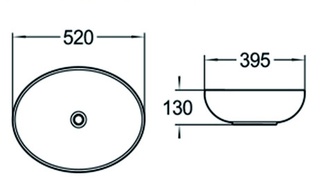 Раковина накладная (52х39,5) SantiLine SL-1020