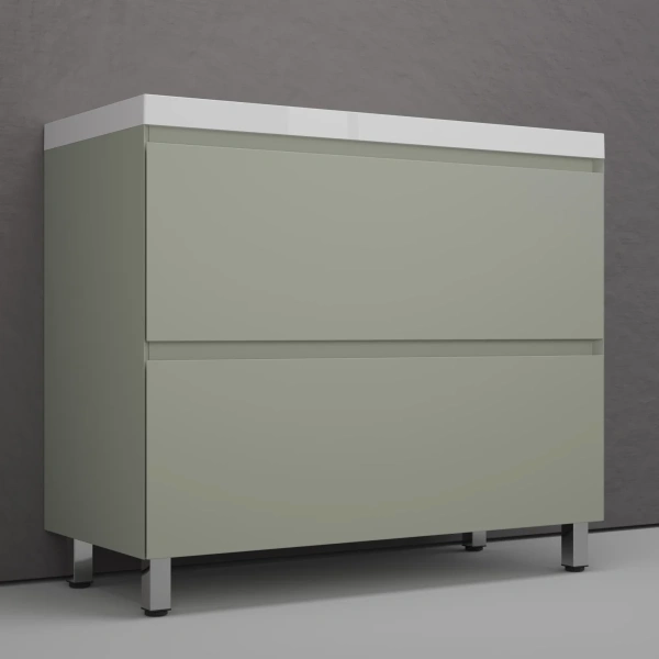 Тумба напольная без раковины 100 см Style Line Манхэттен ЛС-00002370 оливковый матовый