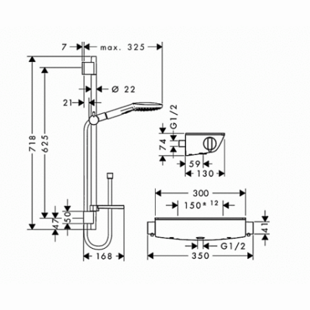 Душевой гарнитур Hansgrohe Raindance Select E 27038000 хром