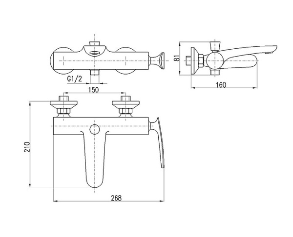 Смеситель для ванны Rav Slezak Tigris TG154.5BC