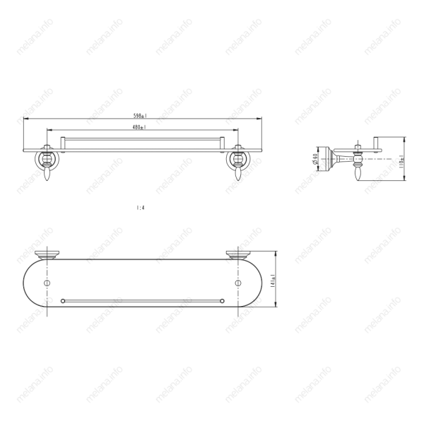 Полка стеклянная Melana MLN-820004
