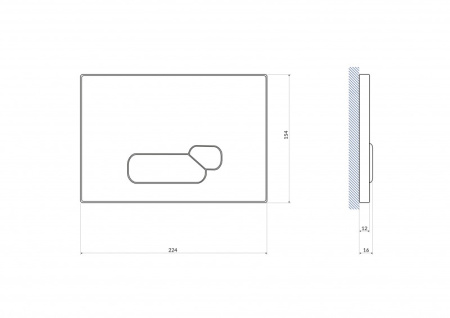 Кнопка Cersanit ACTIS белая глянцевая стекло P-BU-ACT/Whg/Gl