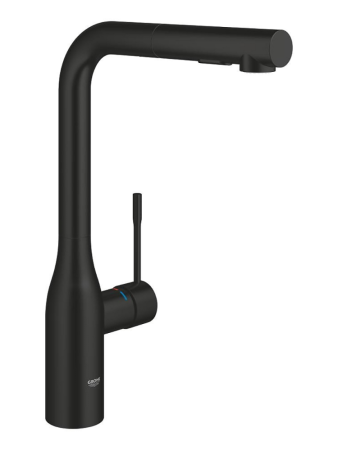 Смеситель для кухни с выдвижным изливом Grohe Essence New 30270 2430 (302702430) черный матовый