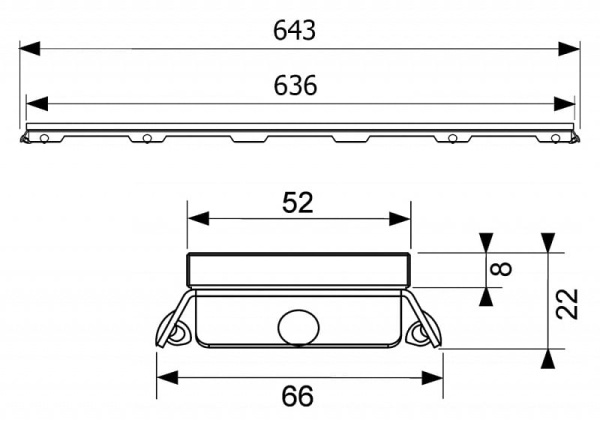 Накладная панель стеклянная 70 см Tece ТЕСЕdrainline 600792 черный