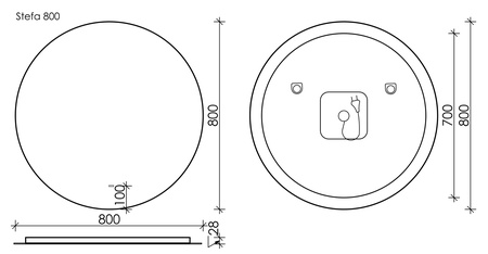 Зеркало с подсветкой  Sancos  Sfera (80х80) SF800