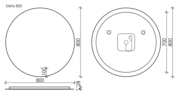 Зеркало с подсветкой  Sancos  Sfera (80х80) SF800