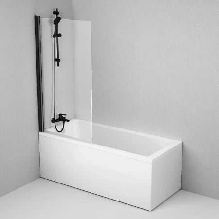 Шторка для ванны (140х80) Am.Pm Gem W90BS-D080-140BT черный