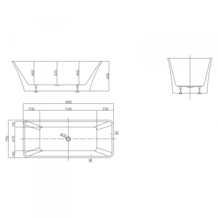 Акриловая ванна BelBagno BB60-1800-750
