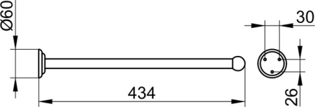 Полотенцедержатель одинарный Keuco Astor 02117 010000 (02117 010000) хром