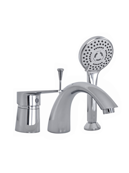 Смеситель на борт ванны однорычажный с душевым набором Orange Otto M22-333cr хром