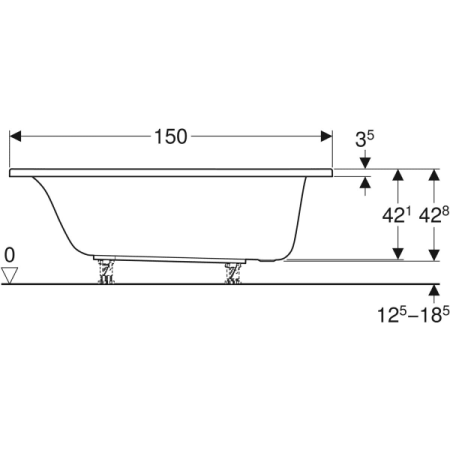 Ванна прямоугольная Geberit Renova 554.201.01.1