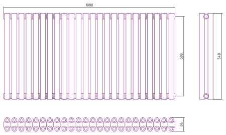 Полотенцесушитель Водяной Сунержа Эстет-00 (50х108) 24 секции Матовое Золото 032-0332-5024